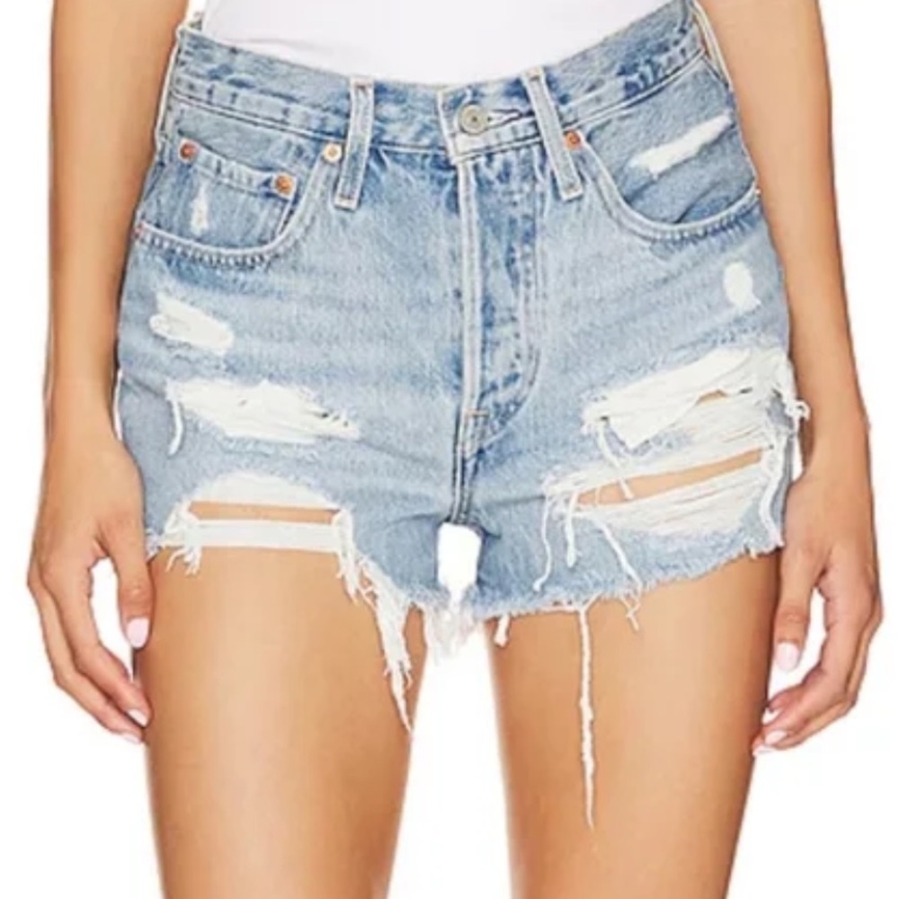 Levi's 501 Distressed Denim Shorts